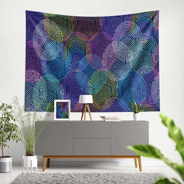 Polis Emniyet Neon Renk Parmak İzi Duvar Örtüsü 11109