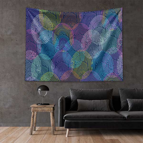 Polis Emniyet Neon Renk Parmak İzi Duvar Örtüsü 11109