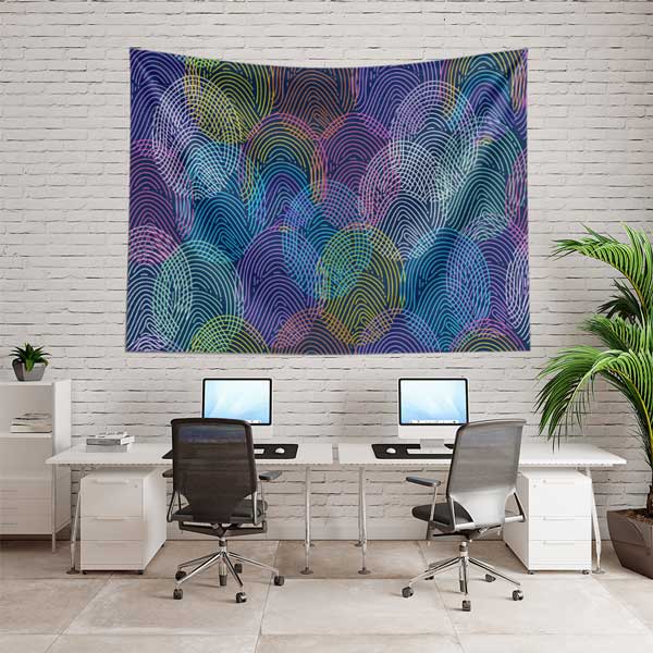 Polis Emniyet Neon Renk Parmak İzi Duvar Örtüsü 11109