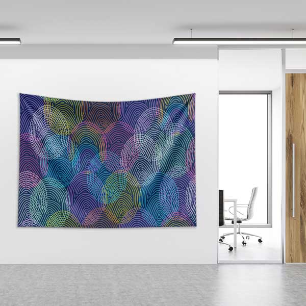 Polis Emniyet Neon Renk Parmak İzi Duvar Örtüsü 11109