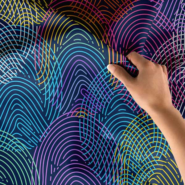 Polis Emniyet Neon Renk Parmak İzi Duvar Örtüsü 11109