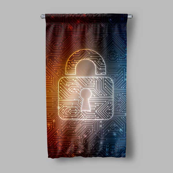 Siber Güvenlik Kilidi Dijital Duvar Flaması 11180
