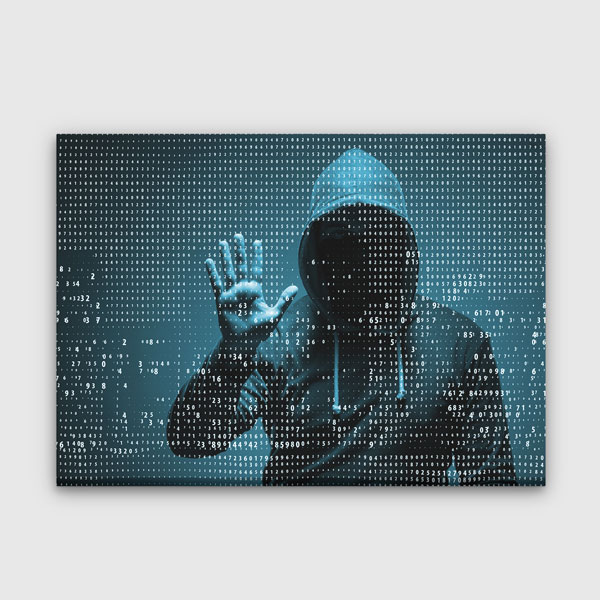 Dijital Hacker Figürlü Kanvas Tablo – 11260