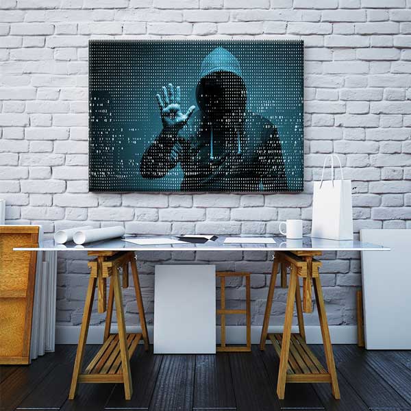 Dijital Hacker Figürlü Kanvas Tablo – 11260