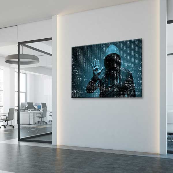 Dijital Hacker Figürlü Kanvas Tablo – 11260