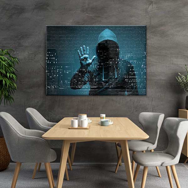 Dijital Hacker Figürlü Kanvas Tablo – 11260