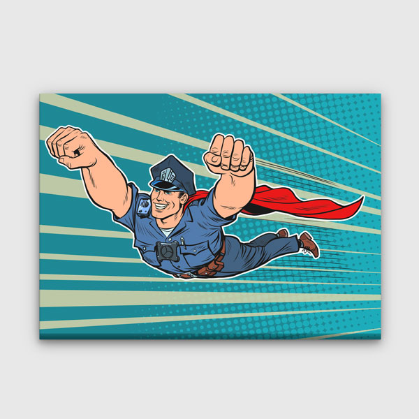 Süper Kahraman Polis Temalı Kanvas Tablo – 11261
