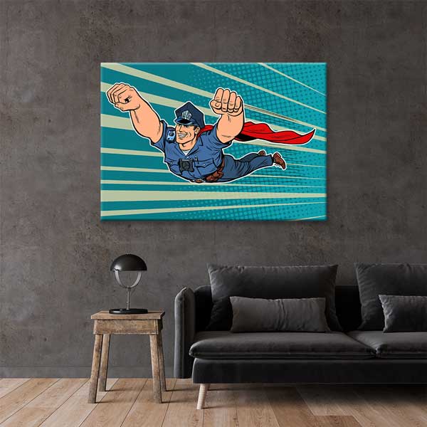 Süper Kahraman Polis Temalı Kanvas Tablo – 11261