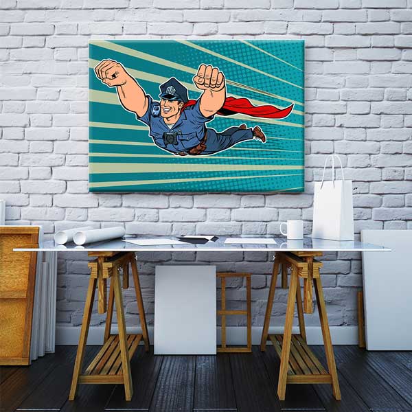 Süper Kahraman Polis Temalı Kanvas Tablo – 11261