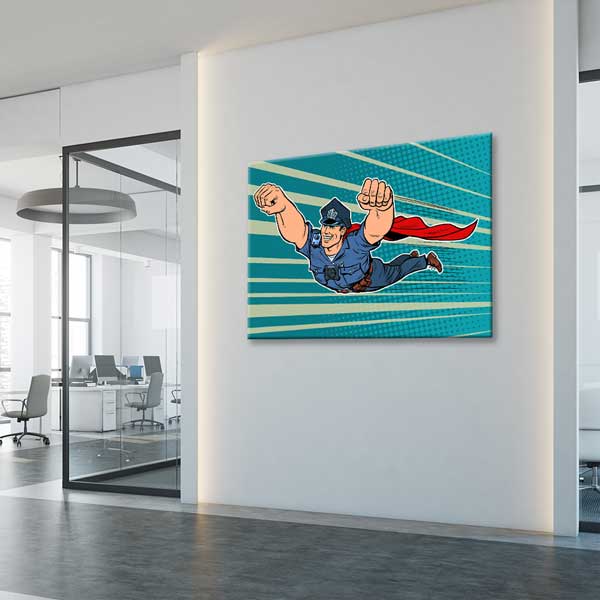 Süper Kahraman Polis Temalı Kanvas Tablo – 11261