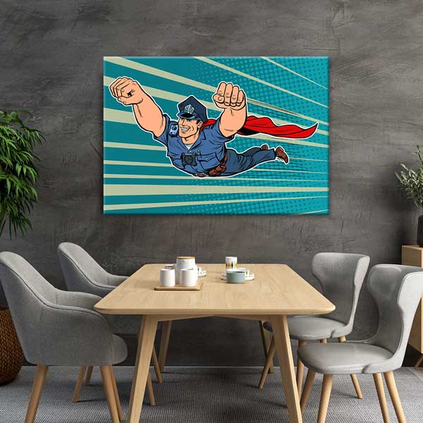 Süper Kahraman Polis Temalı Kanvas Tablo – 11261