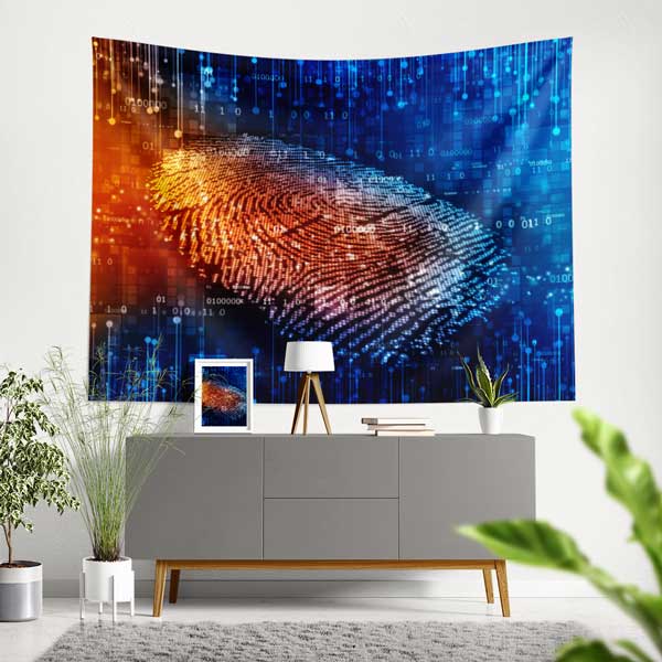 Polis Emniyet Holografik Parmak İzi Duvar Örtüsü 11108