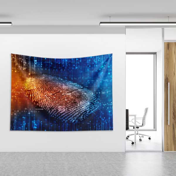 police-wall-art-tapestry-11108-03 Polis Emniyet Holografik Parmak İzi Duvar Örtüsü 11108