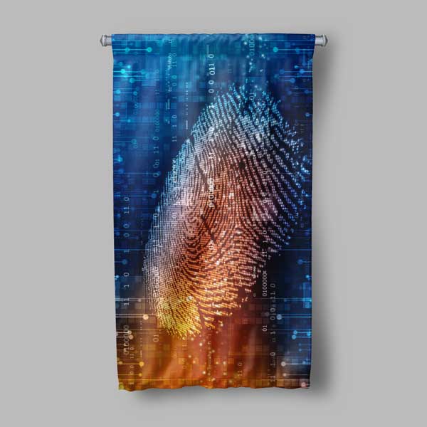 Dijital Parmak İzi ve Binary Kodlu Duvar Flaması 11179