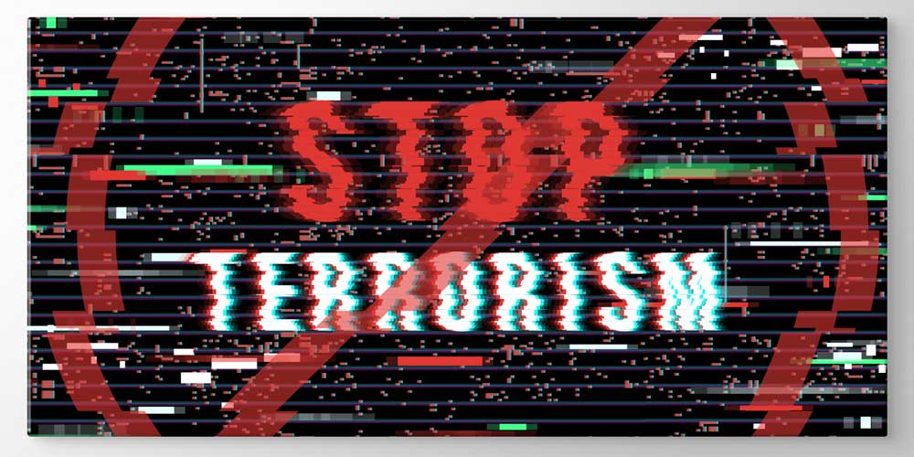 Siber Terörizme Karşı "Stop Terrorism" Dekoratif Baskı 11348