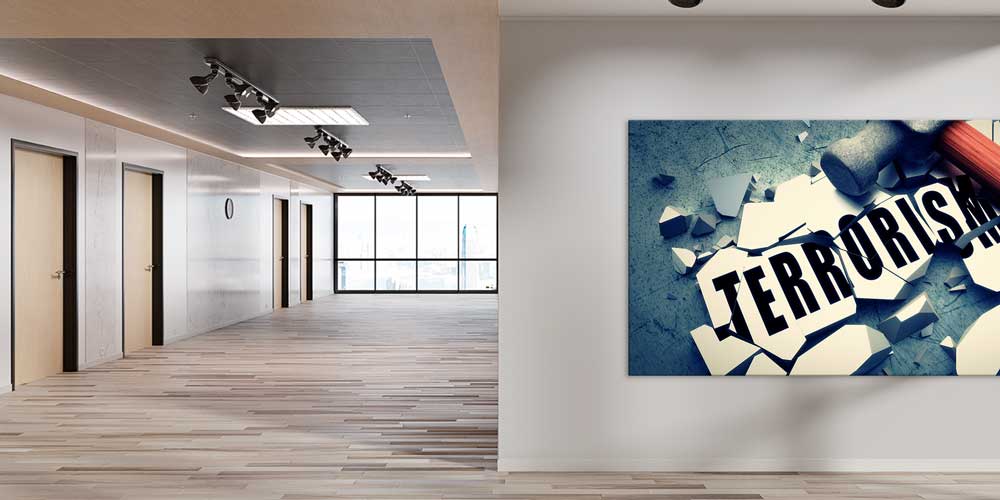 Terörizmi Yıkan Çekiç Temalı Dekoratif Baskı 11349