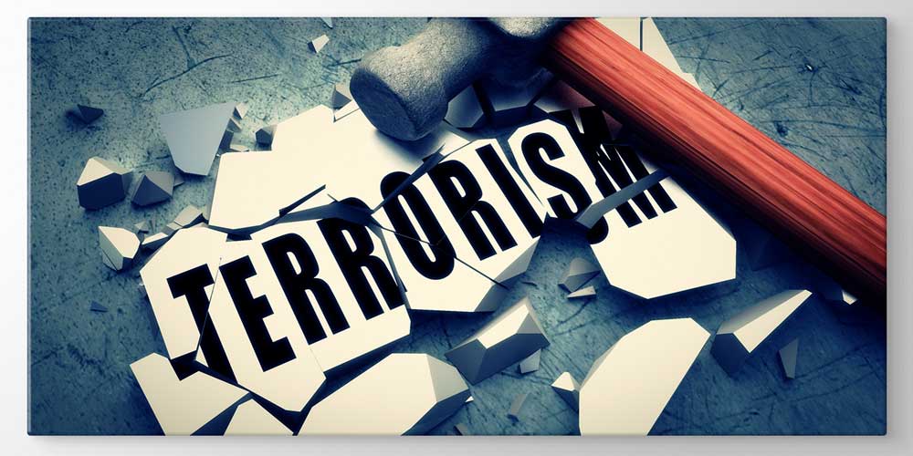 Terörizmi Yıkan Çekiç Temalı Dekoratif Baskı 11349