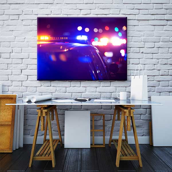 Polis Arabası Işıkları Kanvas Tablo – 11263