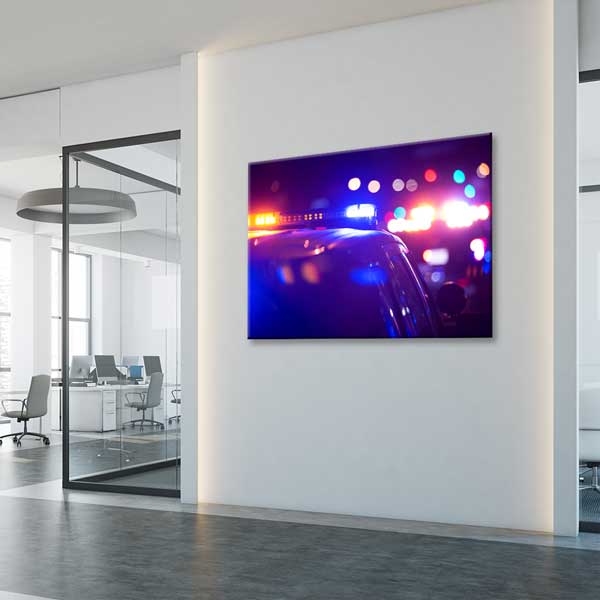 Polis Arabası Işıkları Kanvas Tablo – 11263