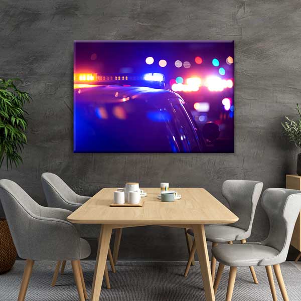 Polis Arabası Işıkları Kanvas Tablo – 11263