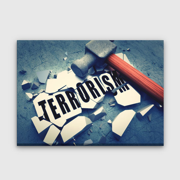 Terörizmi Yıkan Çekiç Temalı Duvar Tablosu – 11269