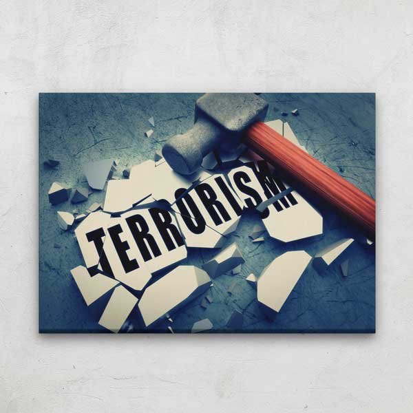 Terörizmi Yıkan Çekiç Temalı Duvar Tablosu – 11269