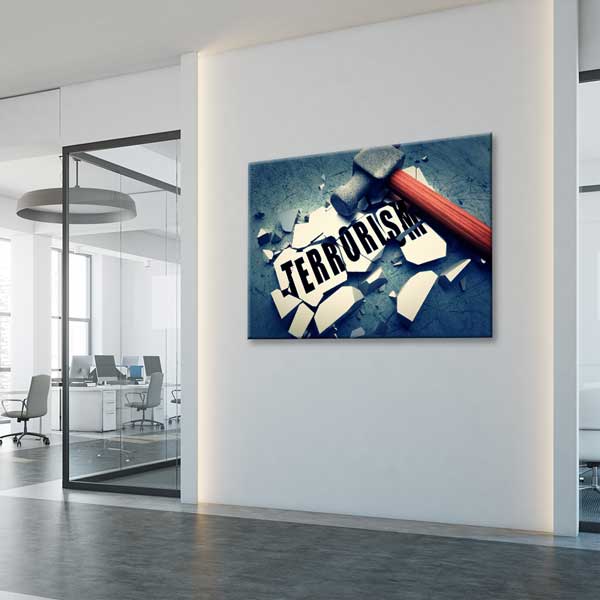 Terörizmi Yıkan Çekiç Temalı Duvar Tablosu – 11269