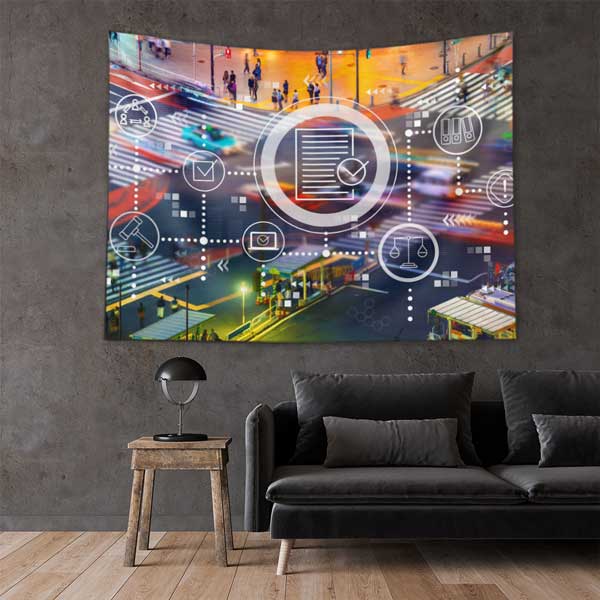 Hukuk ve Adalet Temalı Dijital Desen Duvar Örtüsü 11114