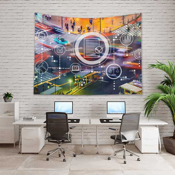 Hukuk ve Adalet Temalı Dijital Desen Duvar Örtüsü 11114