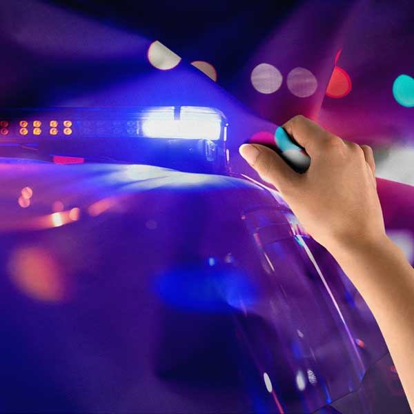 Polis Aracı Işıkları Temalı Duvar Örtüsü 11117