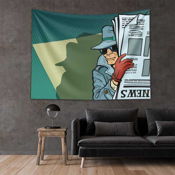 Gizemli Dedektif Pop Art Duvar Örtüsü 11119