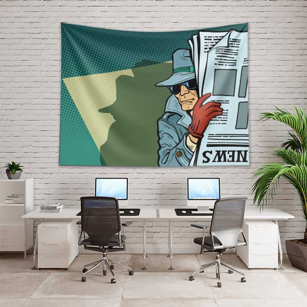 Gizemli Dedektif Pop Art Duvar Örtüsü 11119