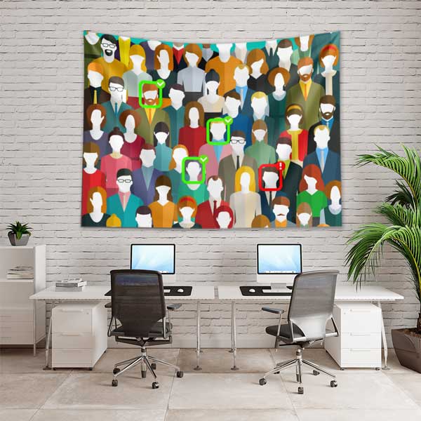 police-wall-tapestry-11120-02 Yüz Tanıma Sistemi Konseptli Duvar Örtüsü 11120