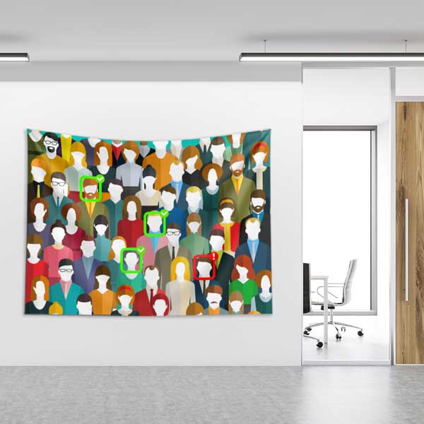 police-wall-tapestry-11120-03 Yüz Tanıma Sistemi Konseptli Duvar Örtüsü 11120