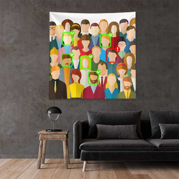 Yapay Zeka Yüz Tanıma Sistemi Duvar Örtüsü 11131