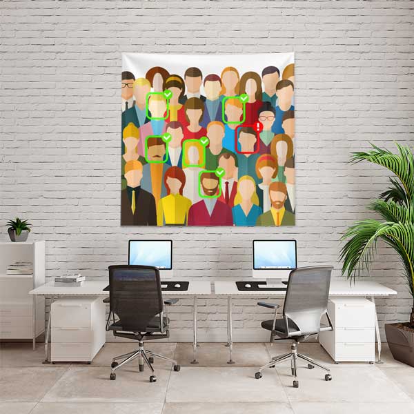 Yapay Zeka Yüz Tanıma Sistemi Duvar Örtüsü 11131