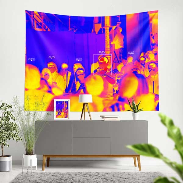 Termal Kamera Görüntüsü Temalı Duvar Örtüsü 11115