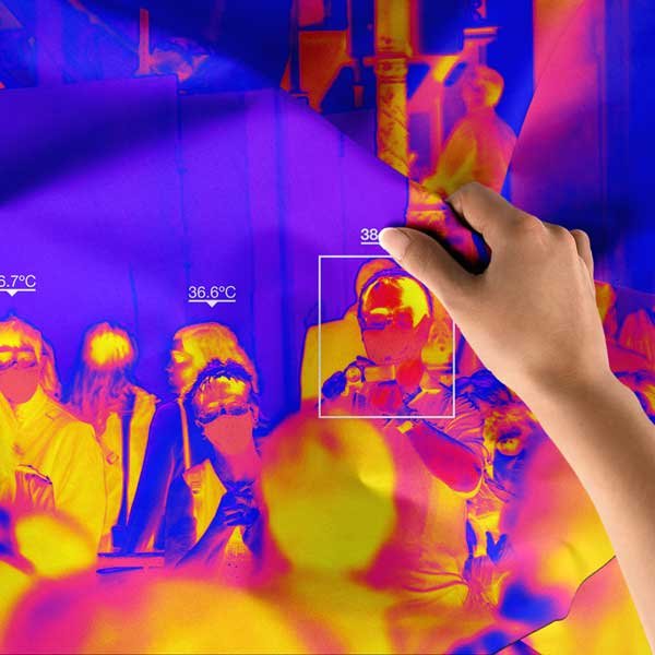 Termal Kamera Görüntüsü Temalı Duvar Örtüsü 11115