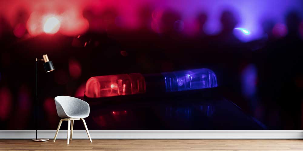 police-wallpaper-art-11014-00 Polis Emniyet Sireni Gece Temalı Duvar Kağıdı 11014