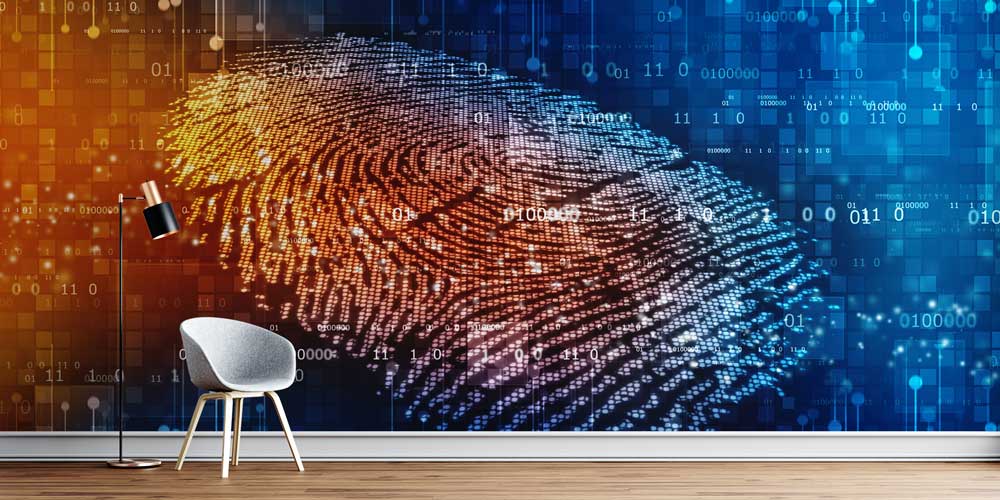 Polis Emniyet Holografik Parmak İzi Duvar Kağıdı 11011