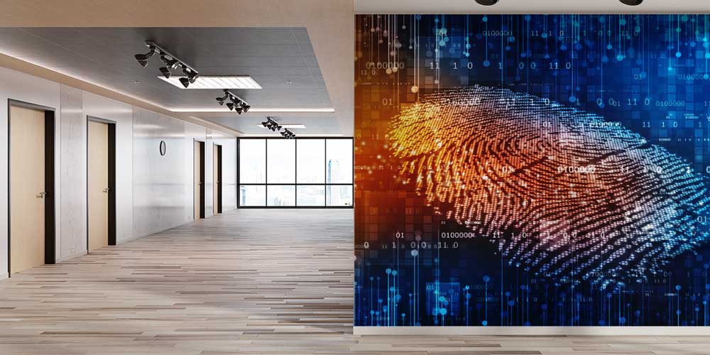 Polis Emniyet Holografik Parmak İzi Duvar Kağıdı 11011