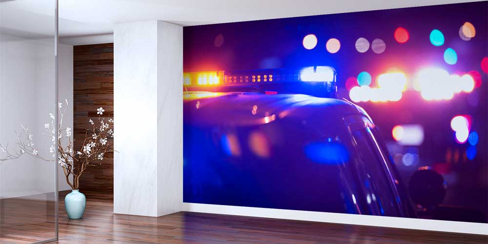 Polis Emniyet Işıklı Polis Aracı Duvar Kağıdı 11015