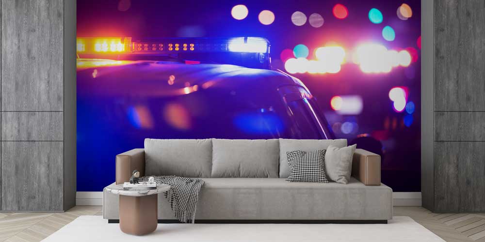 Polis Emniyet Işıklı Polis Aracı Duvar Kağıdı 11015