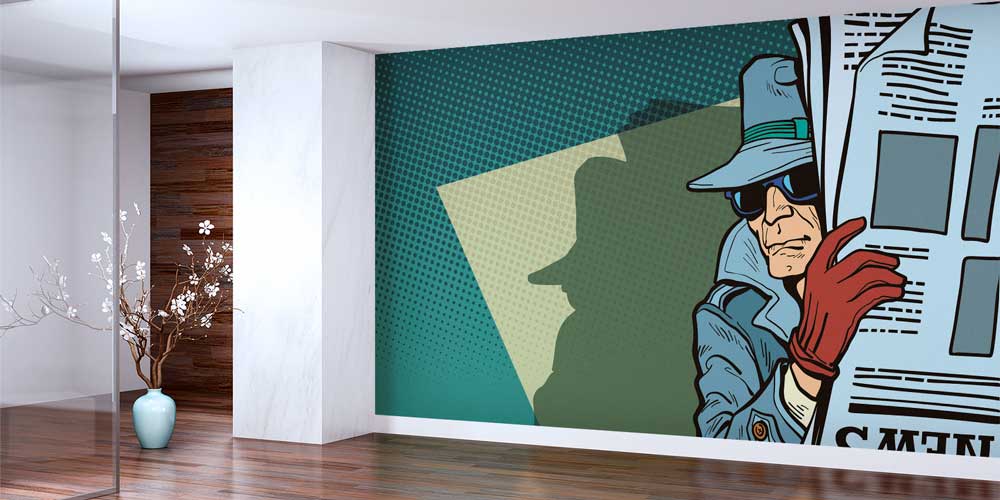 Polis Emniyet Casus Dedektif Çizim Duvar Kağıdı 11016