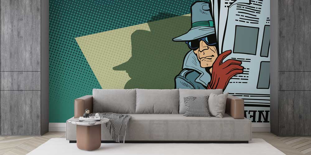 Polis Emniyet Casus Dedektif Çizim Duvar Kağıdı 11016