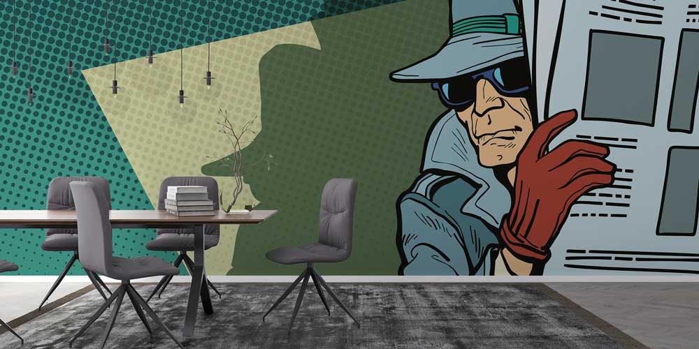 Polis Emniyet Casus Dedektif Çizim Duvar Kağıdı 11016