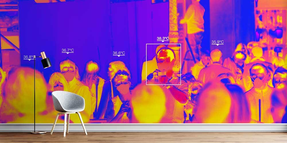 police-wallpaper-decor-11018-00 Polis Emniyet Termal Kamera Görüntüsü Duvar Kağıdı 11018