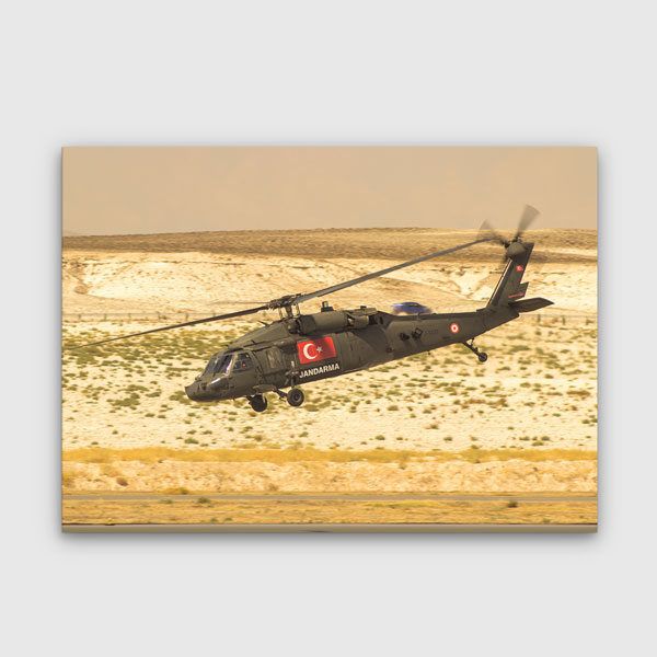 Türk Bayraklı Jandarma Helikopteri Duvar Tablosu – 11267