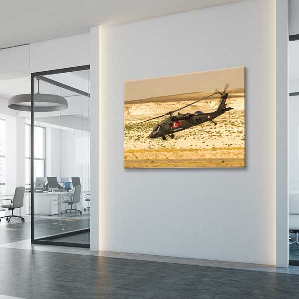 Türk Bayraklı Jandarma Helikopteri Duvar Tablosu – 11267