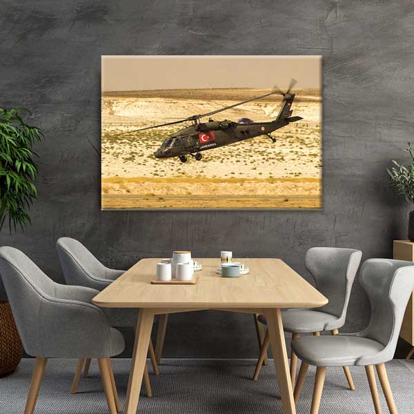 Türk Bayraklı Jandarma Helikopteri Duvar Tablosu – 11267